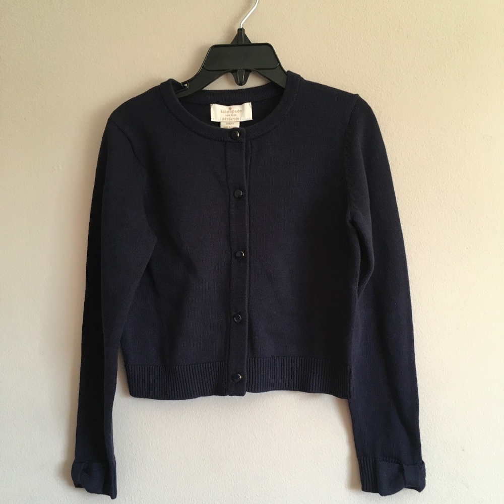 Kate Spade Girl Navy Blue Cardigan Sweater size 4.